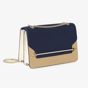 Strathberry East West Crossbody! Blue & Latte/Vanilla